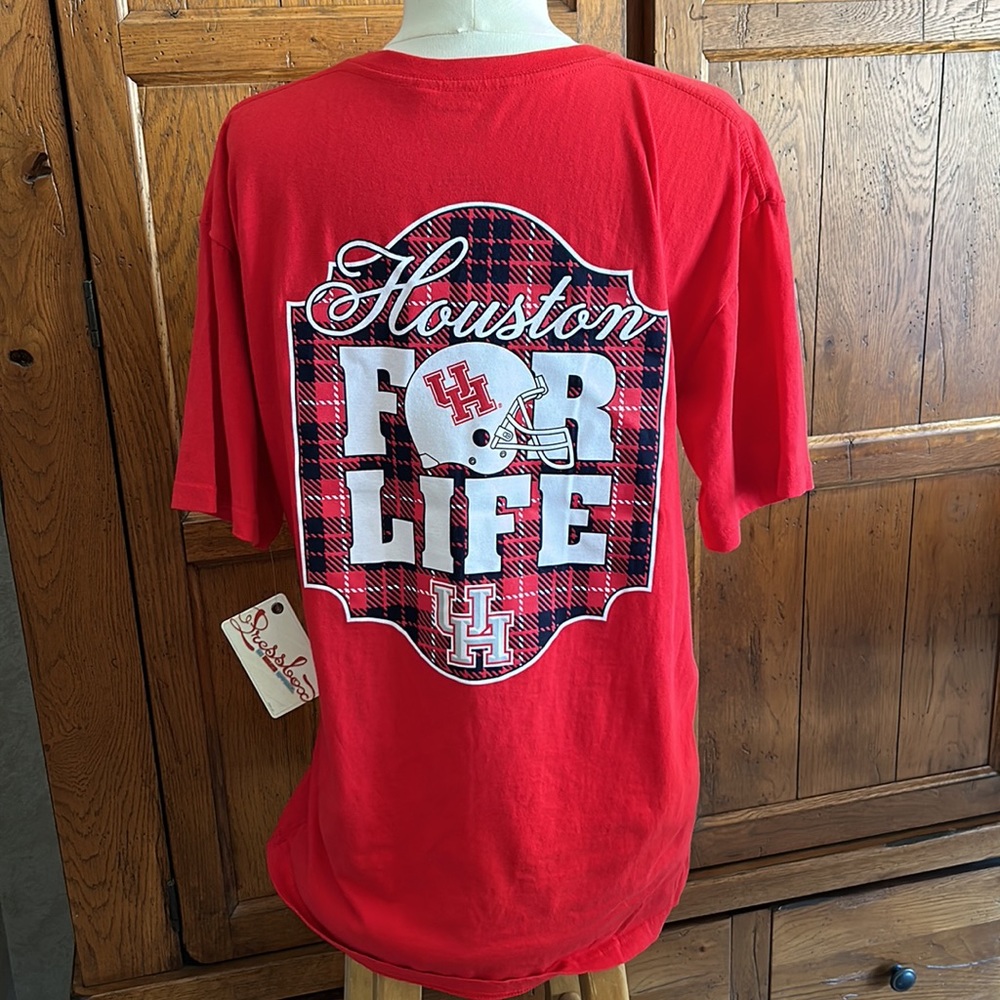 NWT⭐️University of HOUSTON For LIFE Red COUGARS TEE Cute Back DESIGN Small